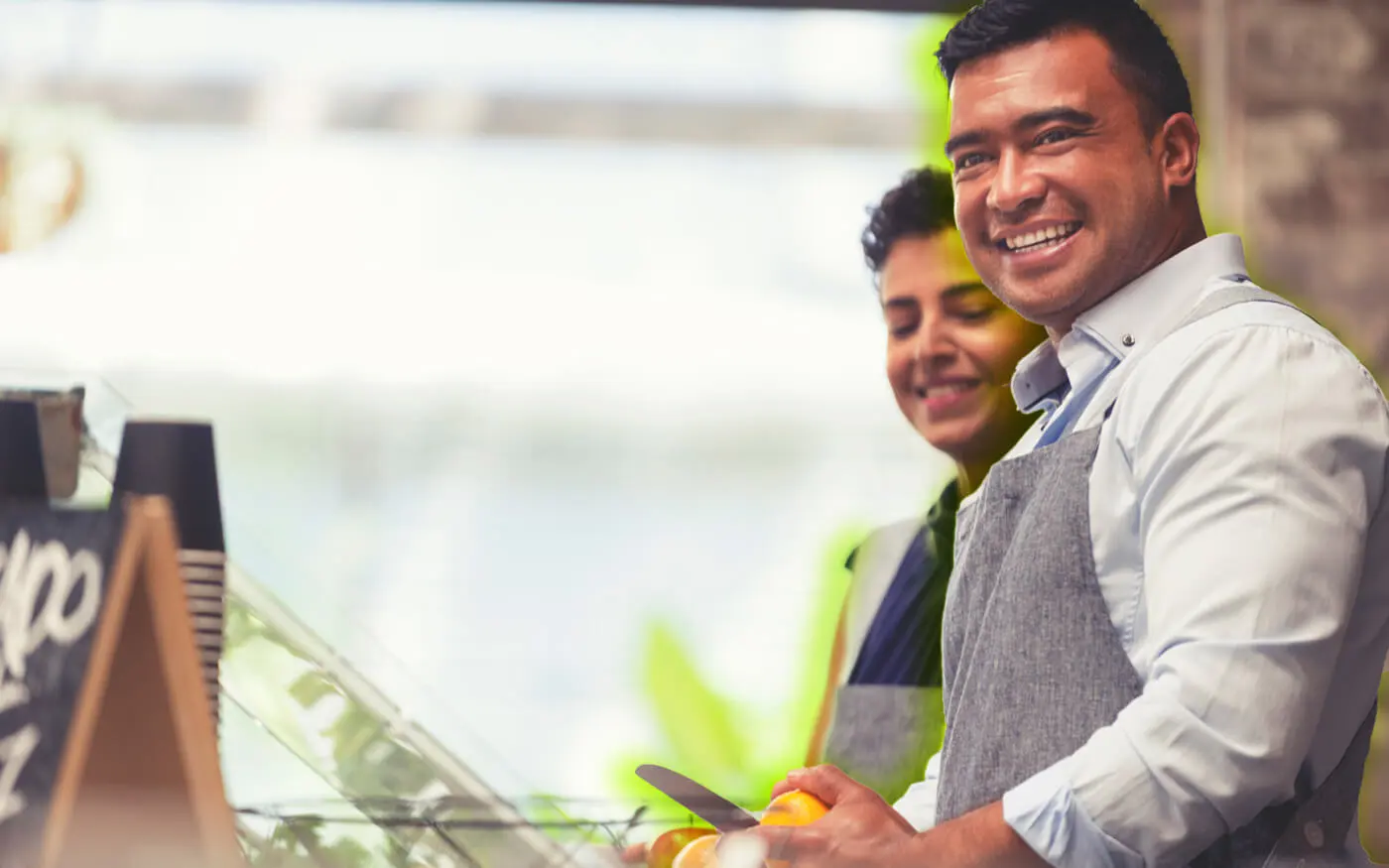 small business worker with his coworker