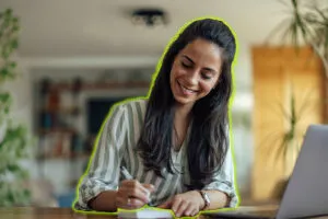 woman getting approved for a loan