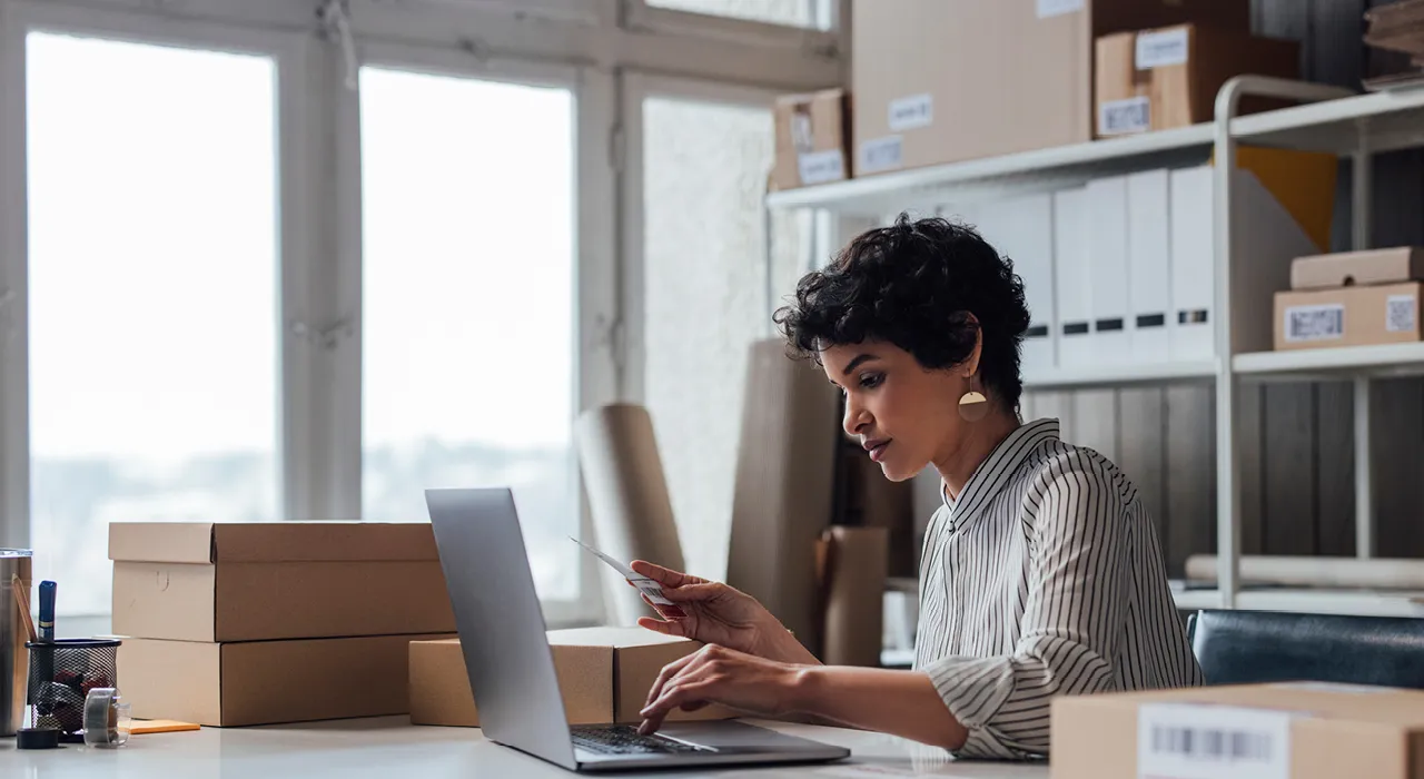 woman working on laptop