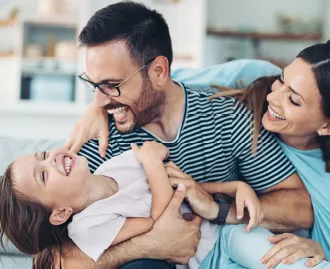 family laughing together
