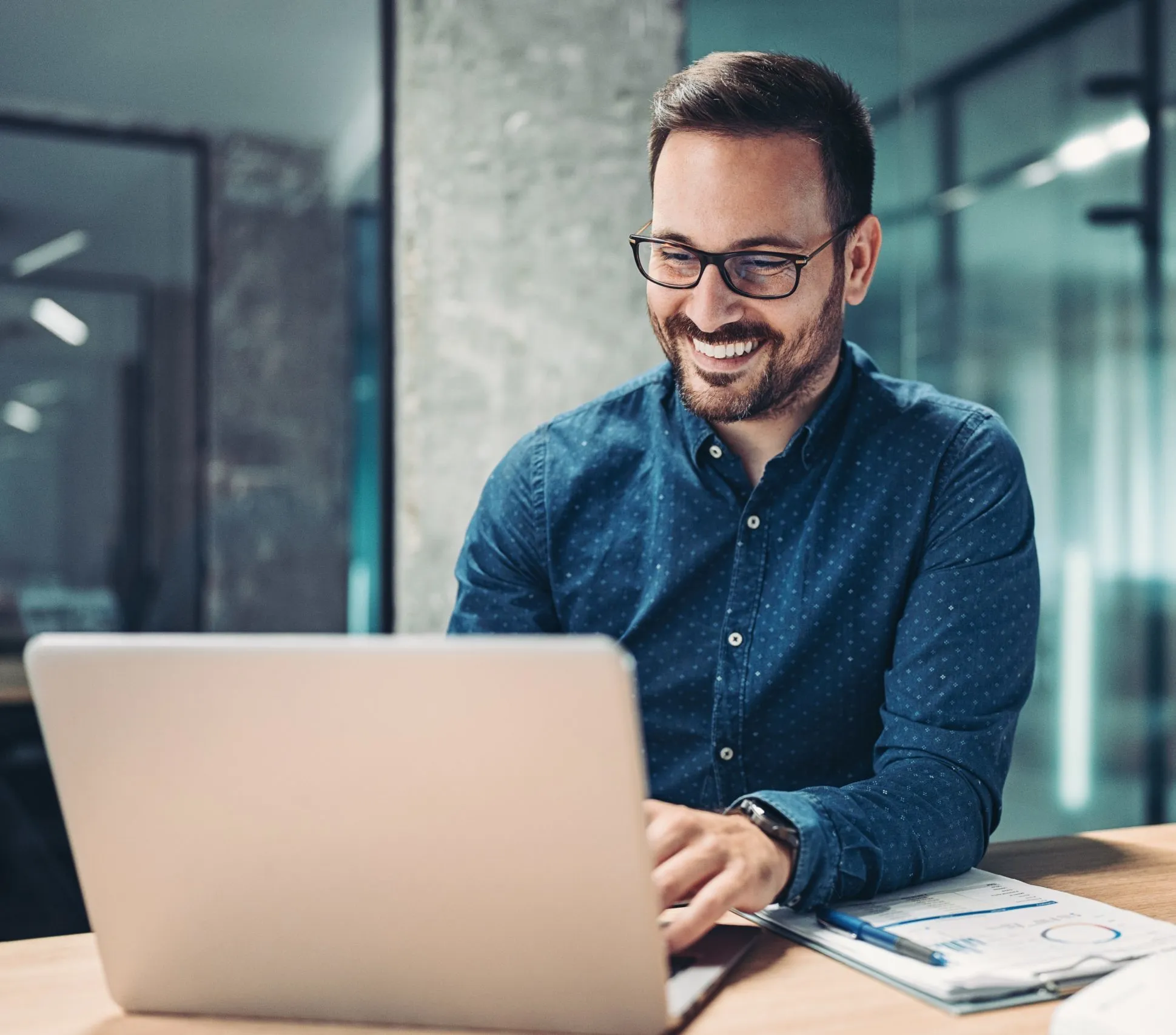 businessman on laptop working